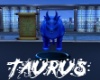 Blue Glass Taurus Statue