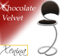 X Chocolate Velvet Stool