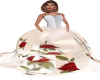 WHITE DRESSWITH RED ROSE