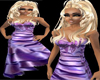 purple  satin bow dress