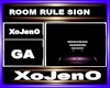 ROOM RULE SIGN
