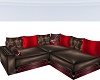 ~LL~BROWN AND RED SOFA