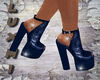 |LM| Blue Leather Heels