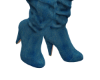 Denim Blue Suede Boots