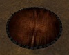 Round Leather Rug Brown
