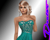 Dress Teal Silk Lace