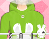 !S_Rabbit hoodie Green|M