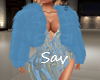 Dress/Fur-Steel Blue