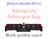 Black quilted couch