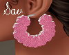 Pink/Wht Furry Earrings