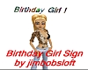 Birthday Girl Head Sign
