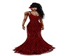 red evening dress