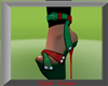 Red & Green Pearl Heels