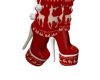 Red Knit Winter Boots