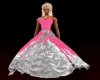 Pink /white Satin Gown