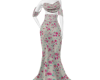Cream White Floral Gown