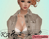 Beige Denim Crop Jacket