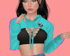 Aqua Crop Alien Hoodie