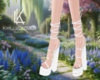 K | Strap Heels White