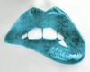 Turquoise Lips Wall Art