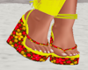 Misha Yellow Wdge Sandal