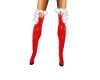 red christmas thigh boot
