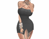 Black mini dress + tat