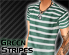 Green Stripe V-Neck