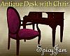 Antq Desk w/ Chair Purpl