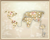 Lace Vintage World Map