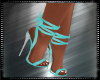 Teal Tie Up Stilletos