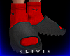 Black Slide Red Socks