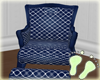Blue Plaid Rocking Chair