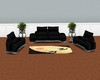 Black velvet couch set
