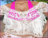 Pink Halter White Lace