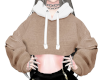 Crop hoodie brown