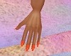 Dorna hands orange nails