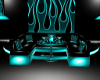 Teal Flame Sofa
