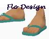 F> Greenish Flip Flops