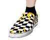 flame checkered vans