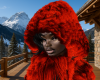 Zariah Fur Hood Red