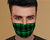 Green Face Mask Plaid M