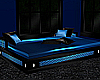 Blue poseless bed