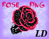 Pink Black Rose Ring