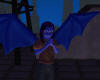 Huge bat wings in blue