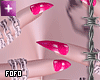 chained nails hot pink