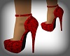 Red Texture Pumps