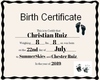 Custom HH Birth Cert