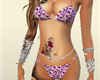 W Purple Flower Bikini