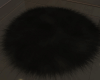 Round Black Fur Rug